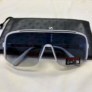 Guess White Frame Sunglasses with Black Lenses